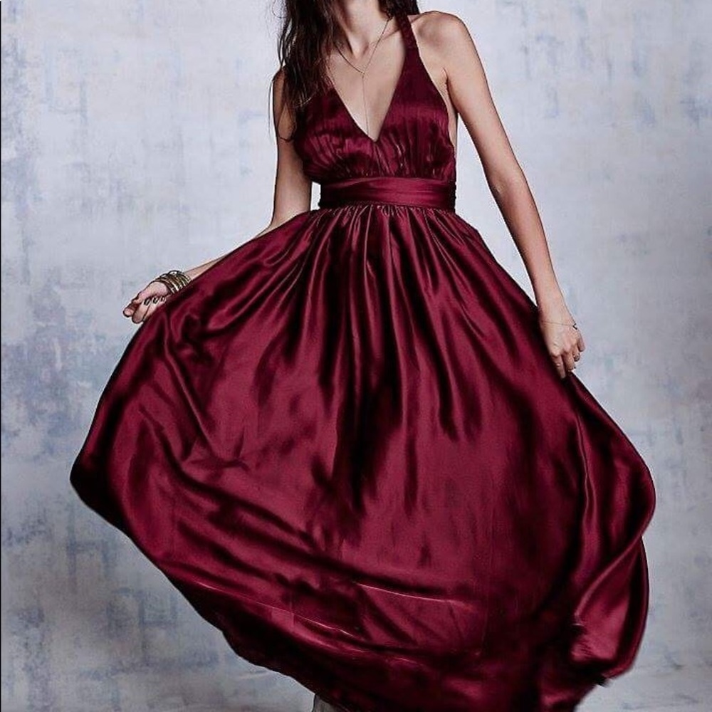 Free People Fallon Dress -Burgundy (Rae Francis)
